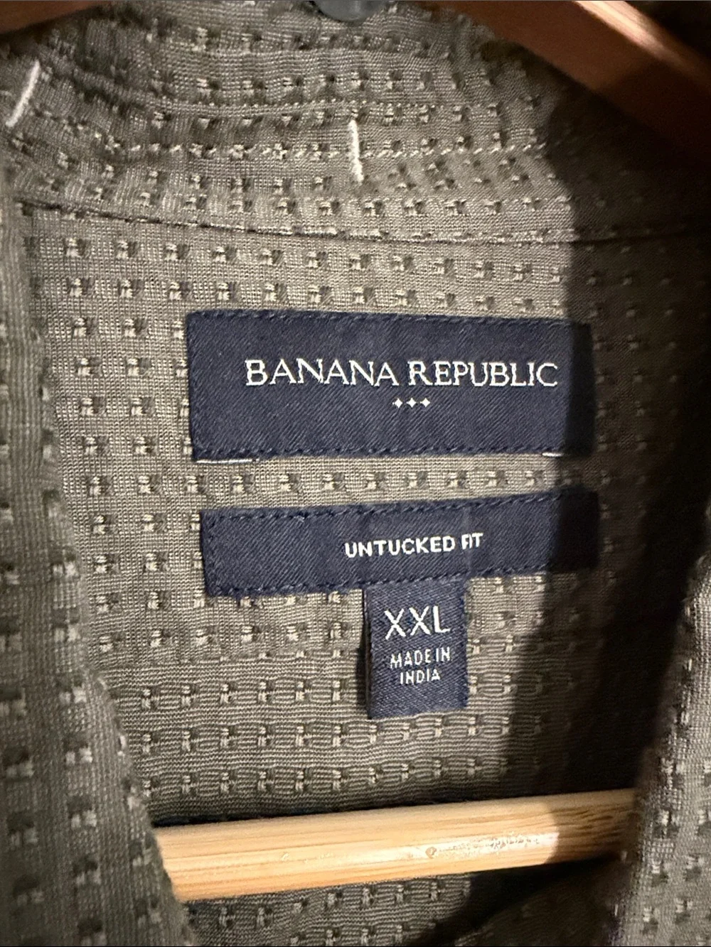 Banana Republic Men's Textured Button-Down Shirt - Olive Green